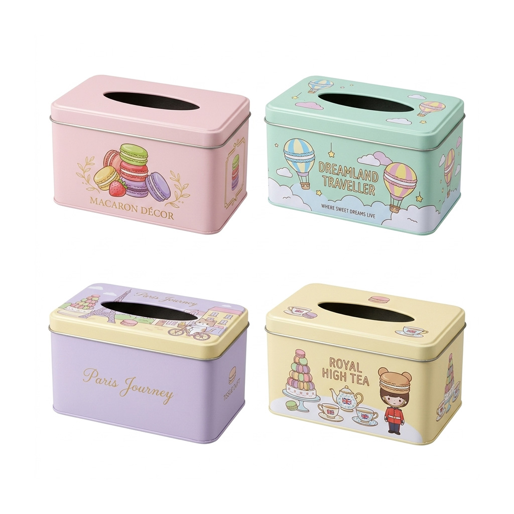 Wholesale Spring-Loaded Tissue Tins | Cute Metal Napkin Holders for Restaurants