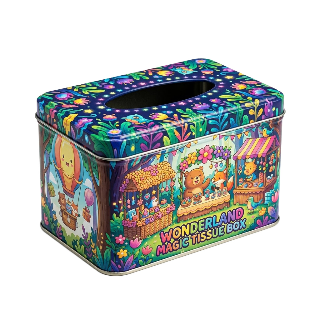 Cute Decorative Napkin Holder Tin Boxes for Bakeries & Cafes