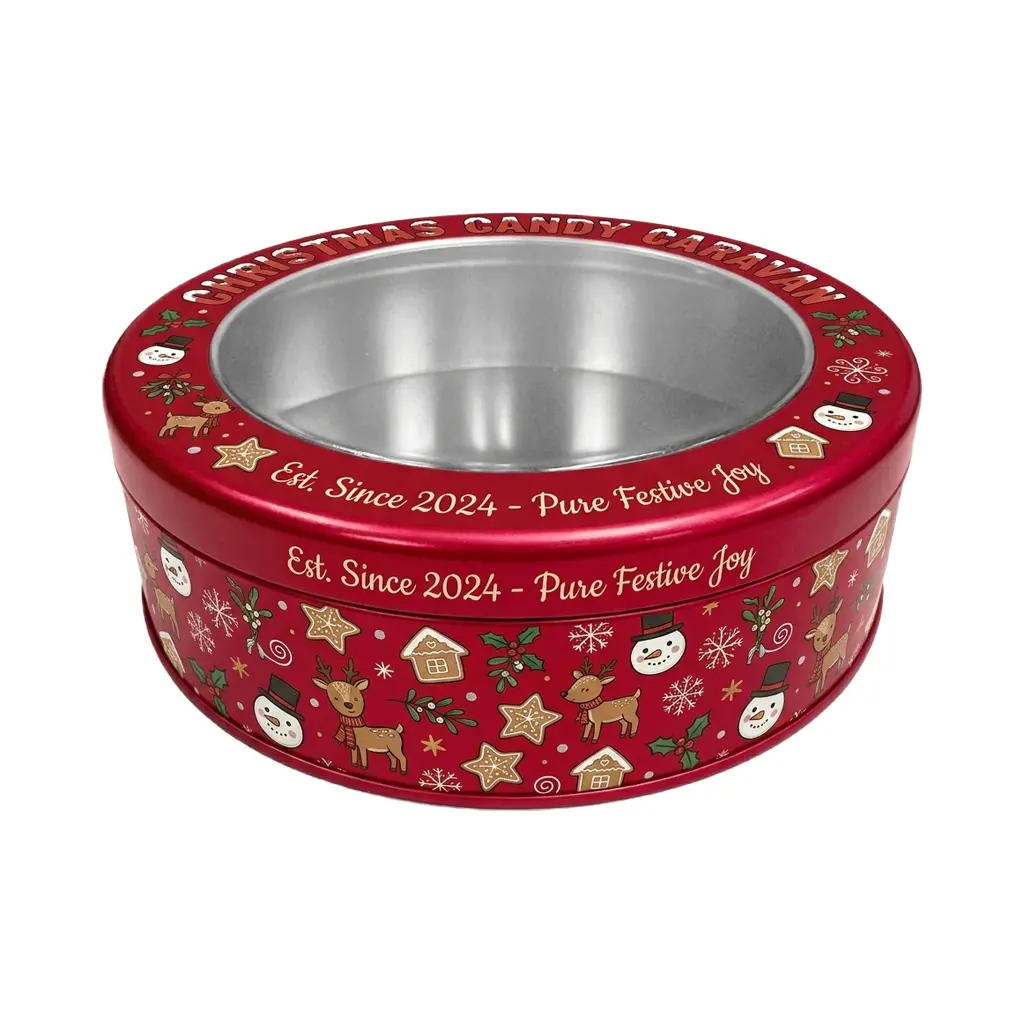 Christmas Tin Boxes with Window | Holiday Candy Packaging – LAMPTOP