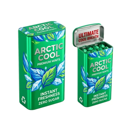 Custom hinged mints tin box with flip-top lid - small rectangular airtight metal container for breath mints and candy Custom hinged mints tin box with flip-top lid - small rectangular airtight metal container for breath mints and candy