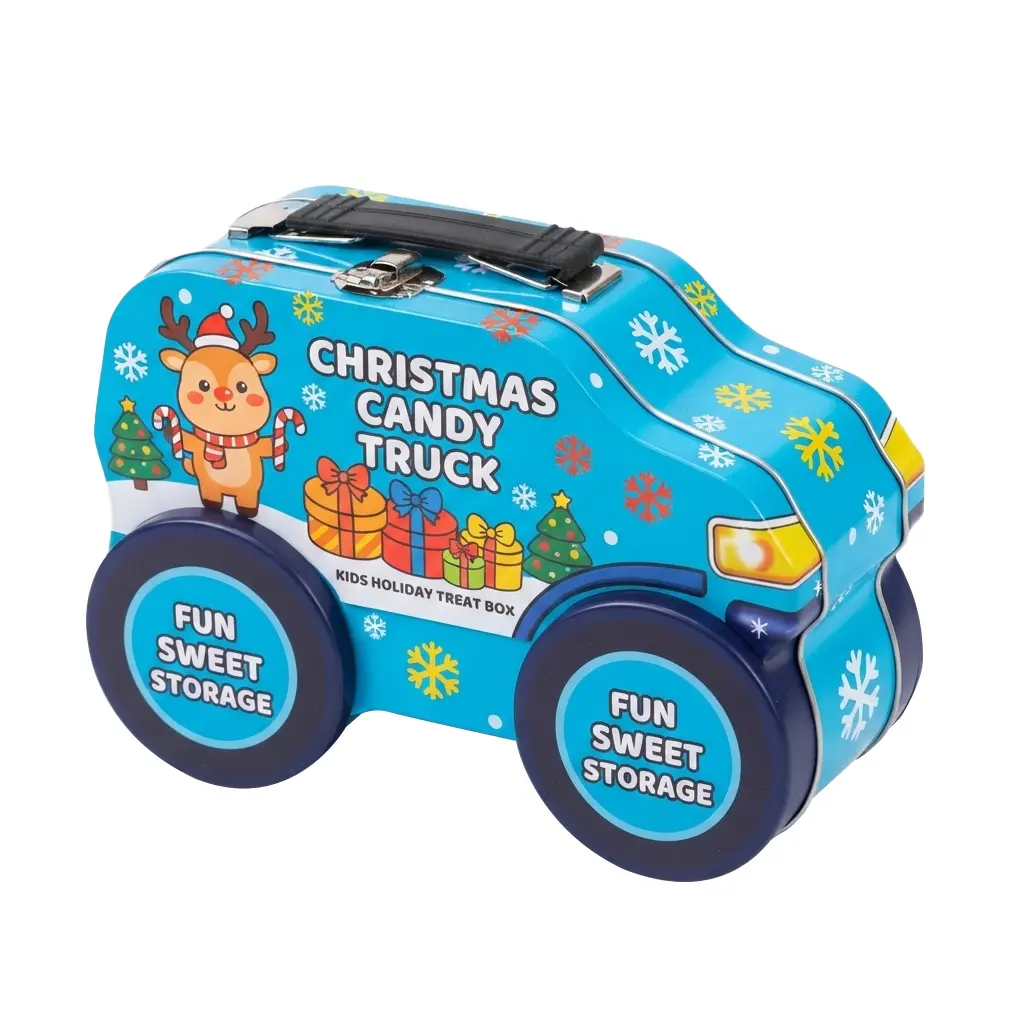 Christmas Car Candy Tin Airtight Custom Printed | LAMPTOP