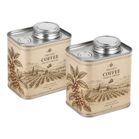 Custom 250g coffee tin box with valve and screw cap