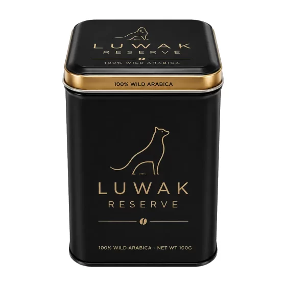 Custom Luwak square coffee tin box