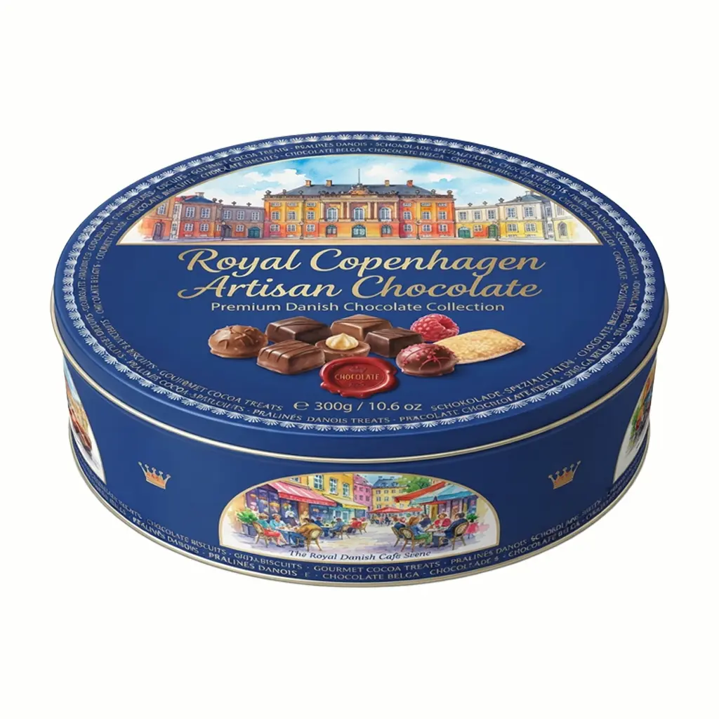 Custom Danish Cookie Tin Box | Embossed Holiday Gift Tin