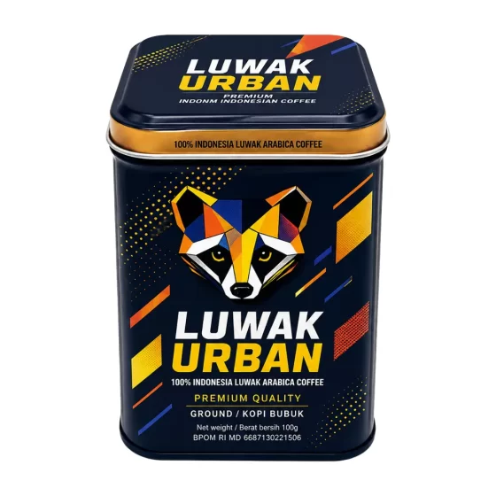 Custom Luwak coffee tin box square metal can Custom Luwak coffee tin box square metal can
