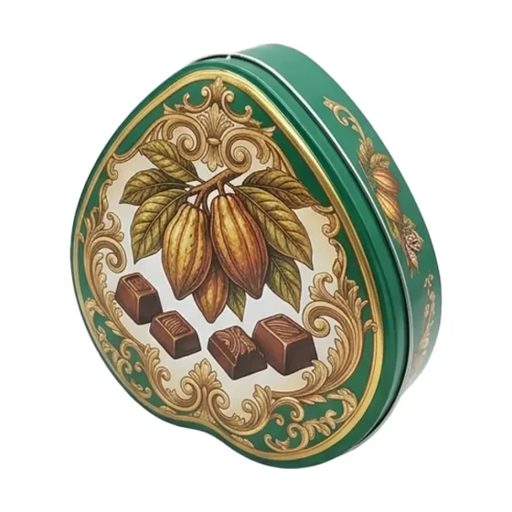 Custom heart chocolate tin with 3D embossed logo - food-grade tinplate packaging for Valentine's Day gifts Custom heart chocolate tin with 3D embossed logo - food-grade tinplate packaging for Valentine's Day gifts