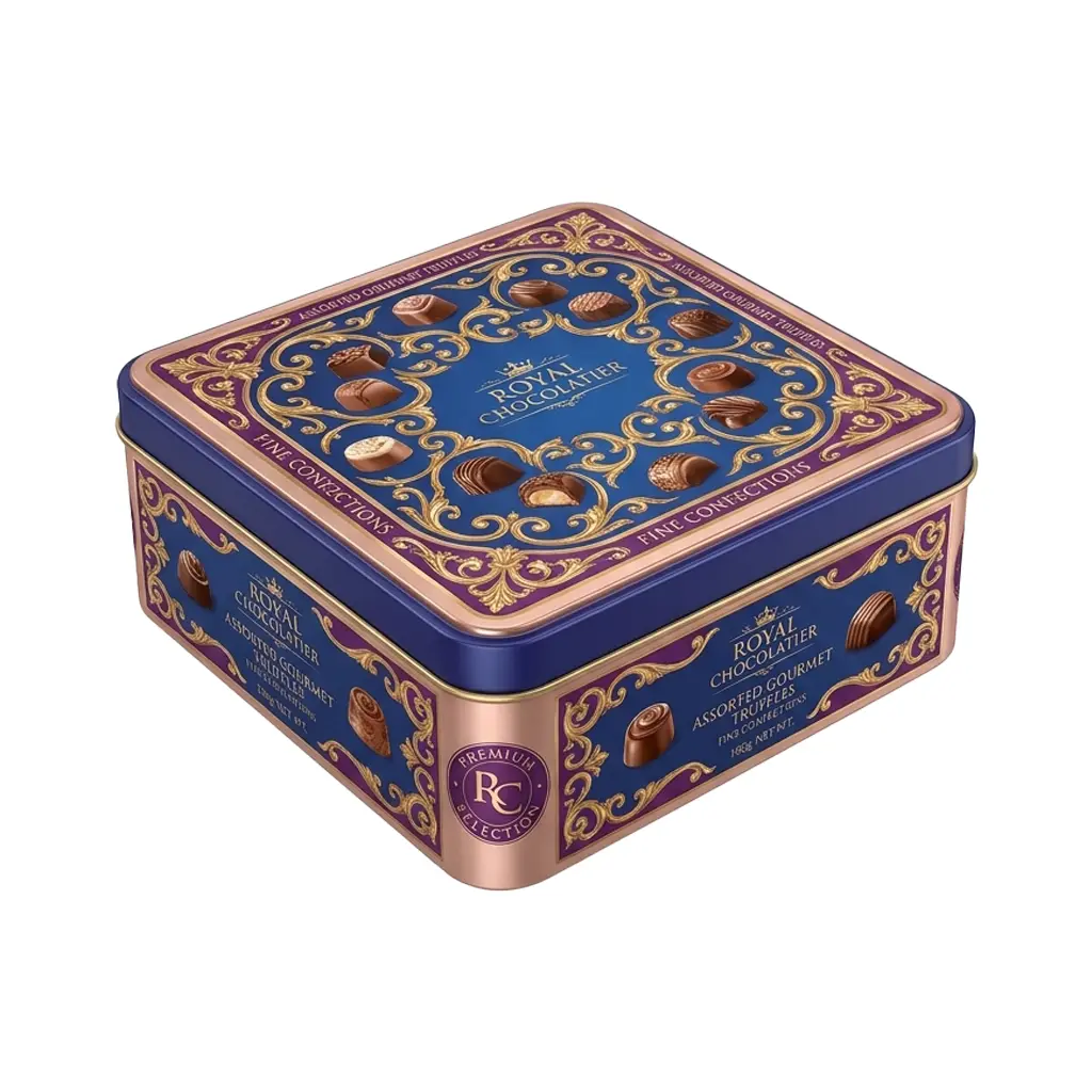 Hinged Dark Chocolate Tin  Embossed Design – LAMPTOP