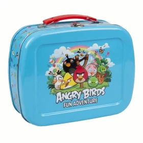 Custom metal lunch tin box with handle and hinged lid